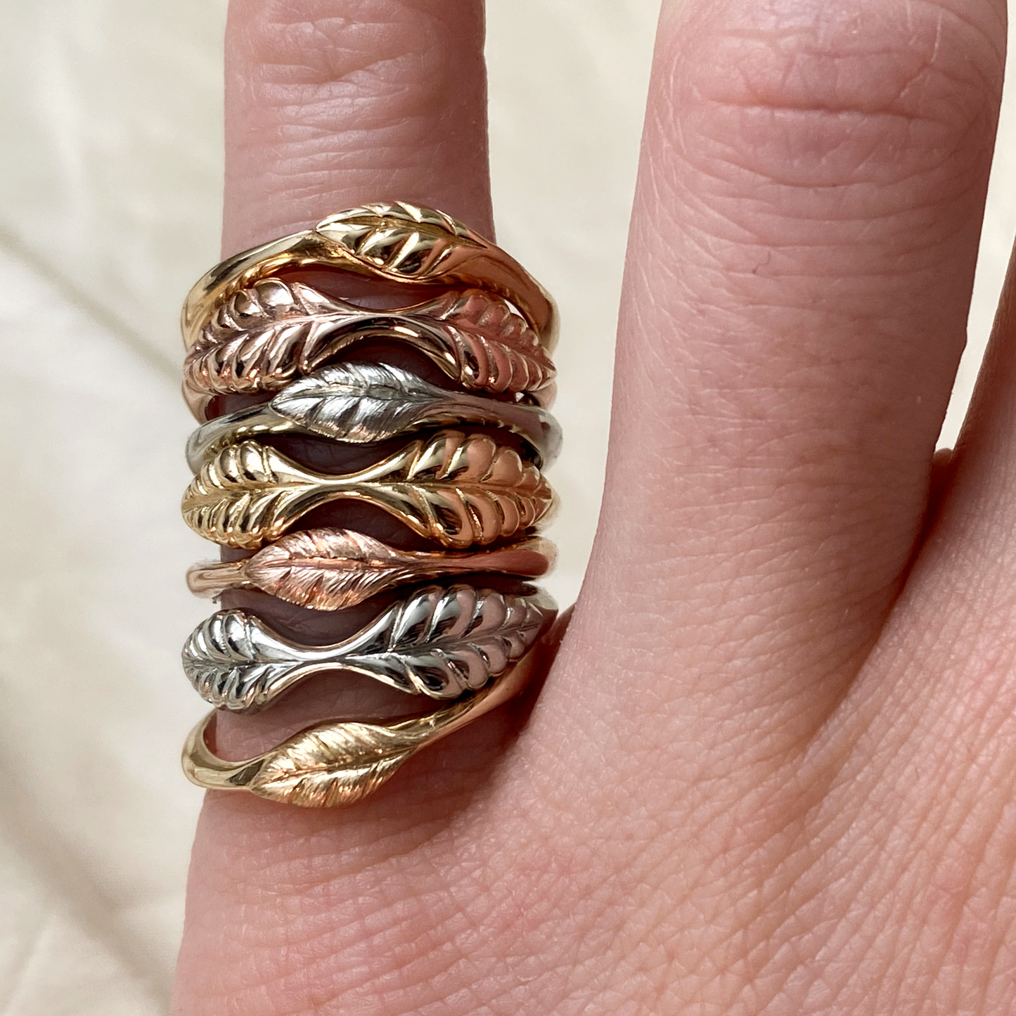 Double Leaf Stacker Ring