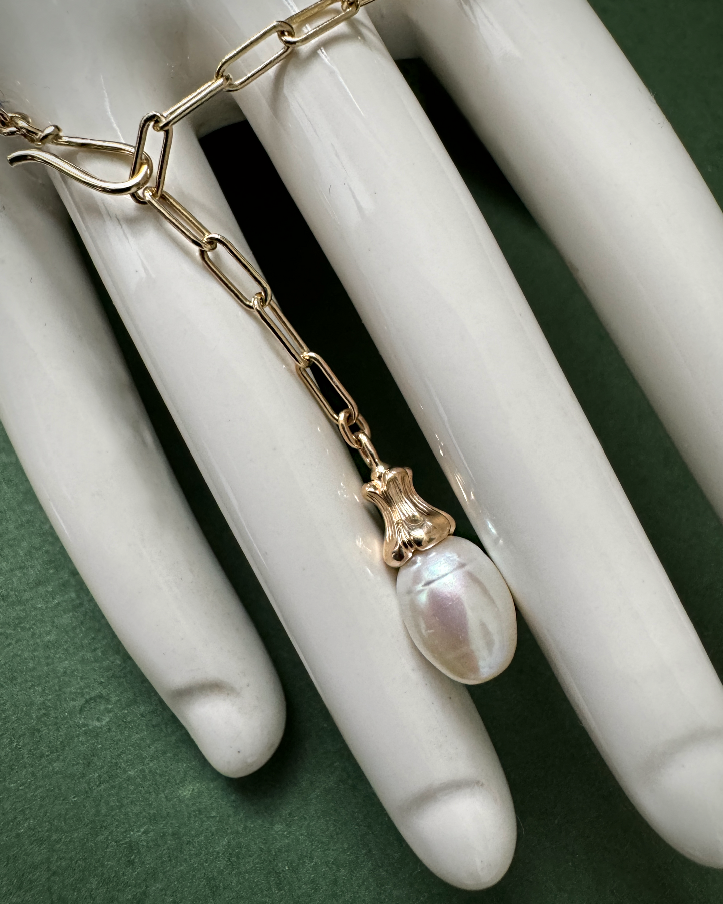 Big Mirror Bead // Pearl Drop // Lariat Option