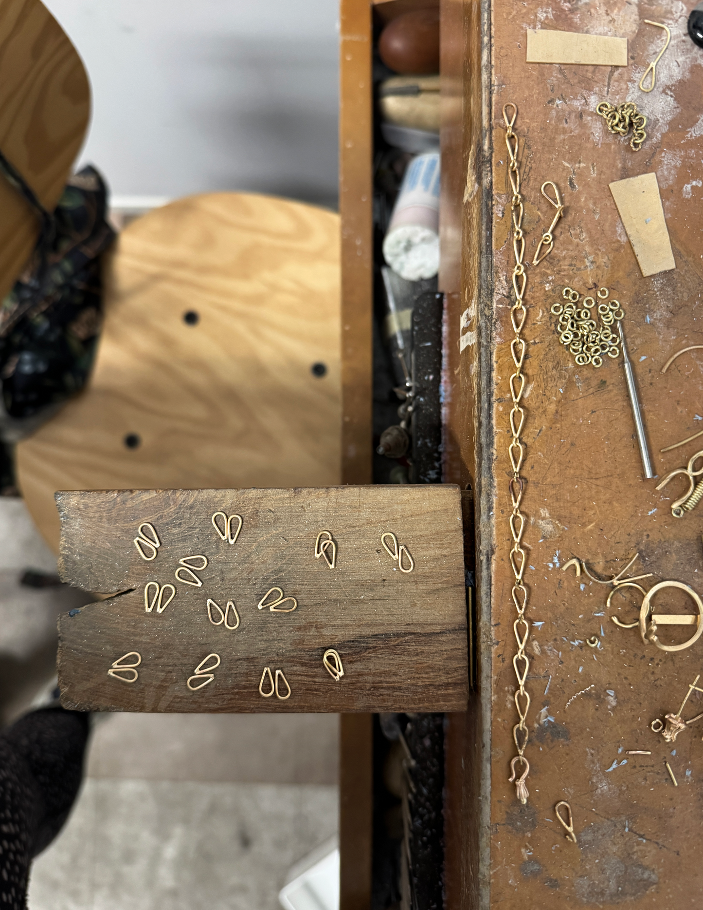 Tear Drop Chain // 14KY // Mirror Bead Clasp