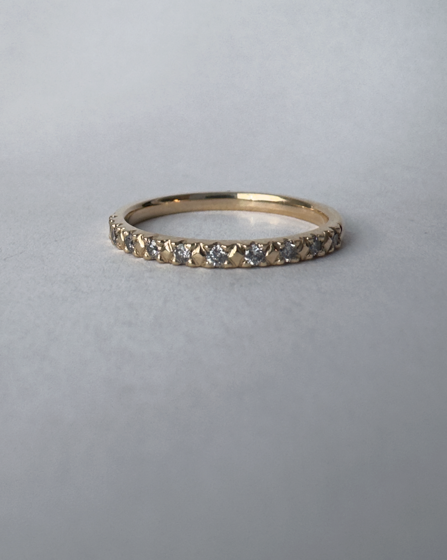 French Pavé Band // 14KY // Salt + Pepper Diamond