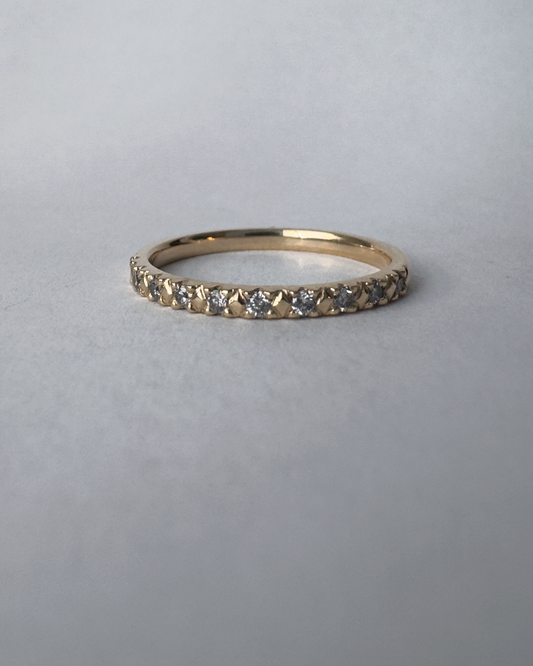 French Pavé Band // 14KY // Salt + Pepper Diamond