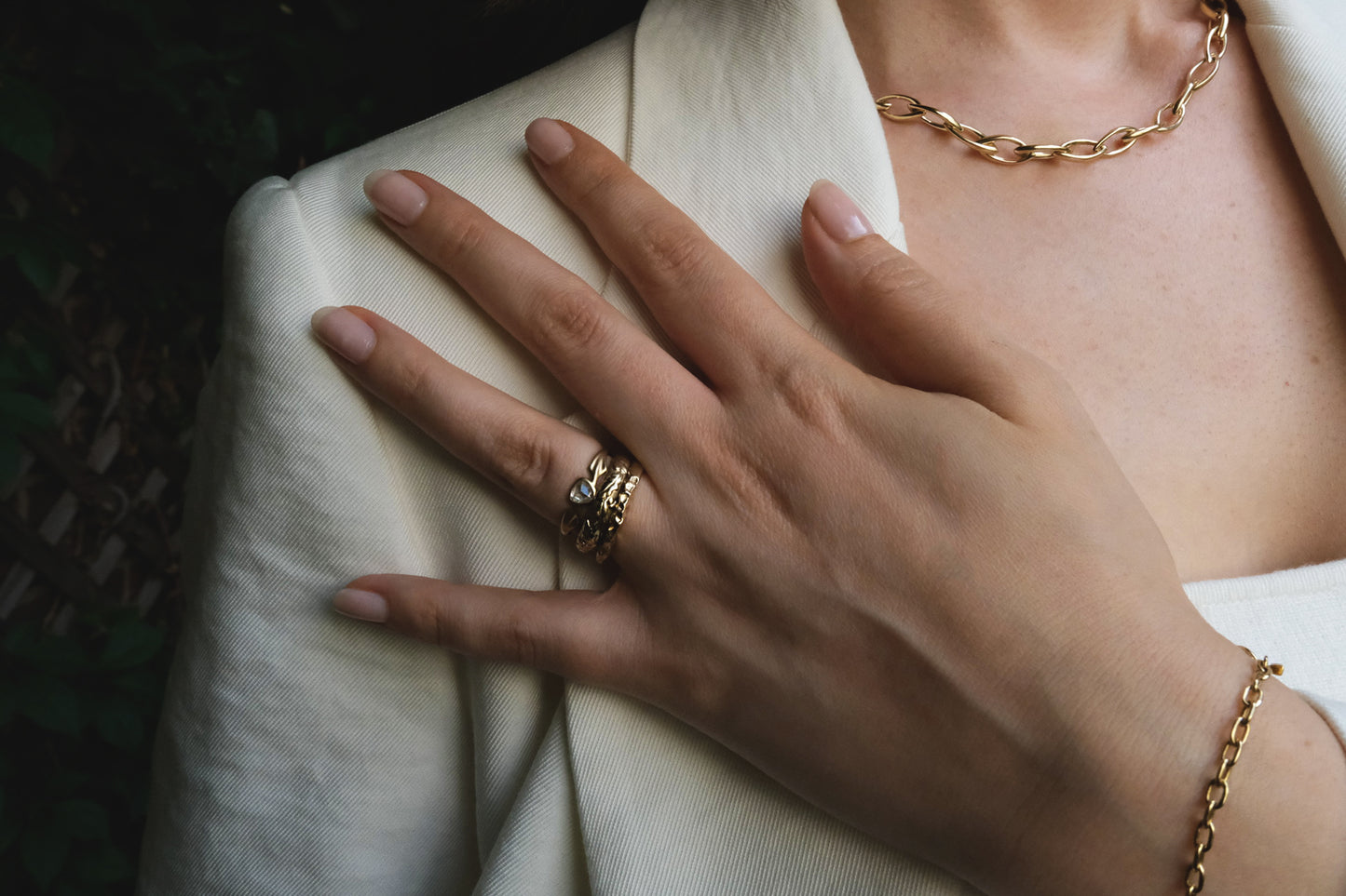 Oblong Chain Necklace // 14K gold