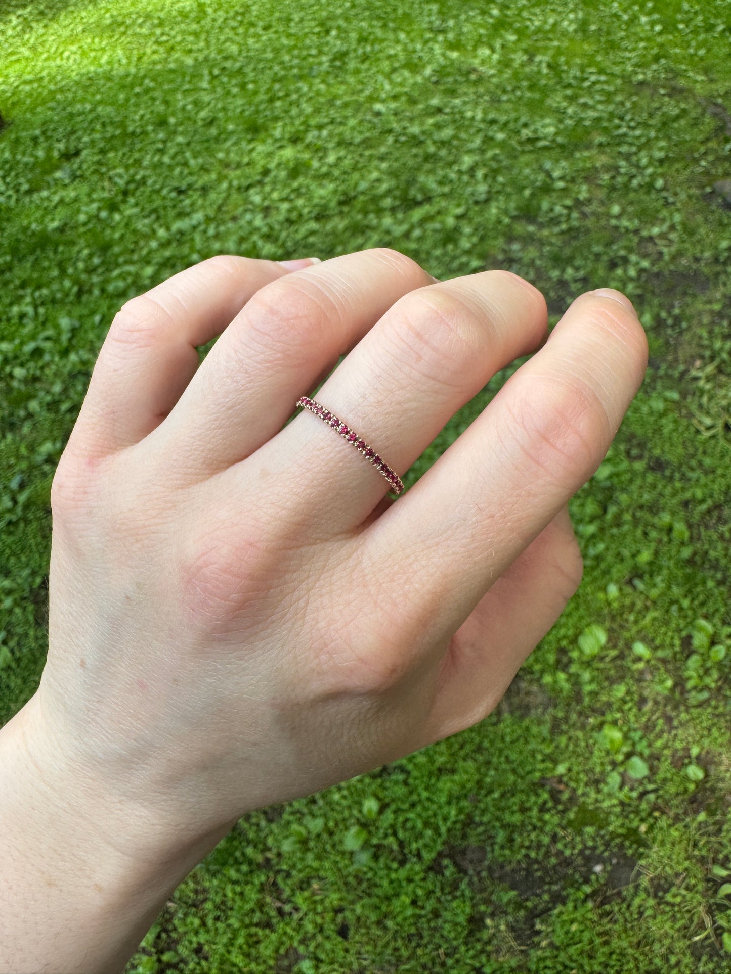 Standard Pavé Band // 14KY // Ruby