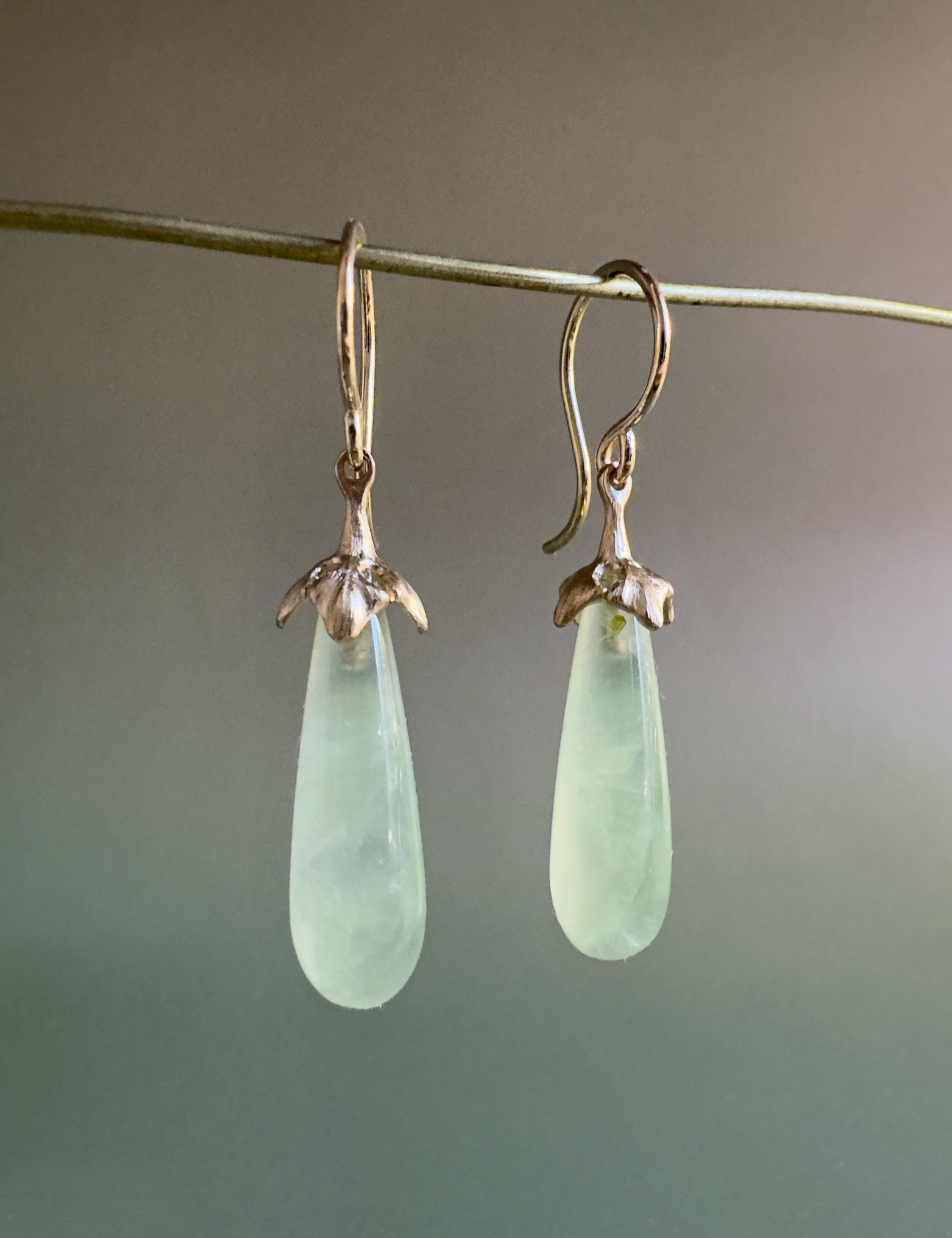 Mirror Drops // 14KY // Prehnite