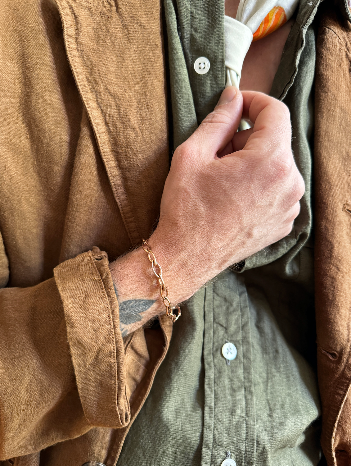 Oblong Chain Bracelet // 14K gold