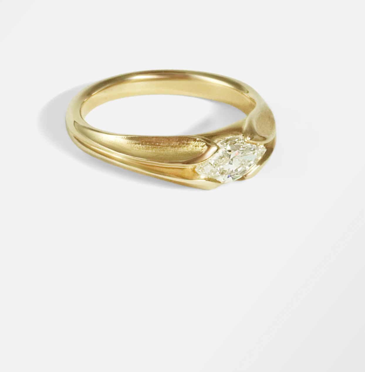 Split Blade Ring // Marquise Brilliant Diamond // G VS2 // .57ct