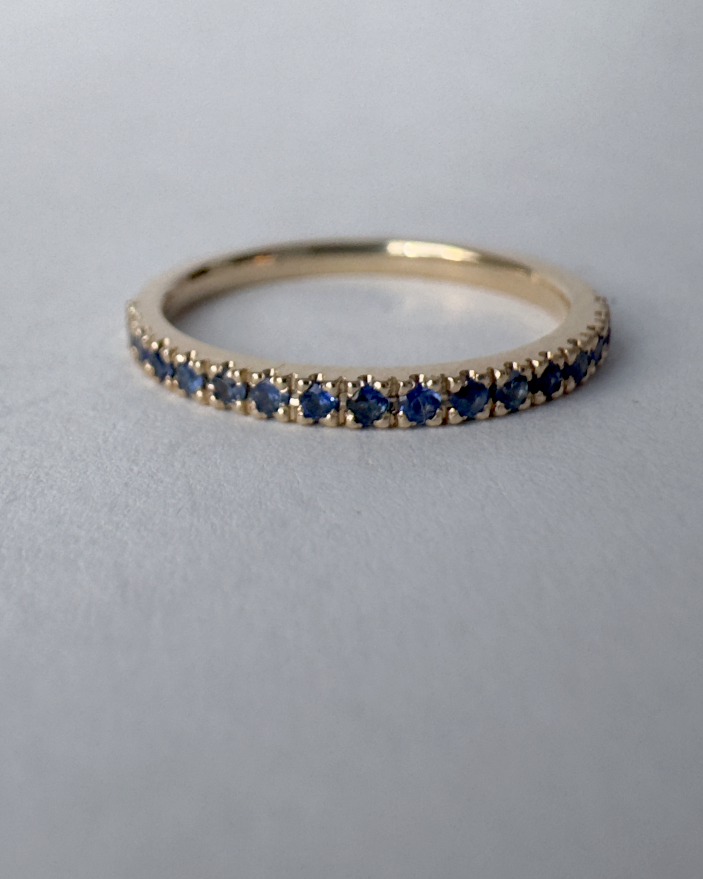 Standard Pavé Band // 14KY // Blue Sapphire
