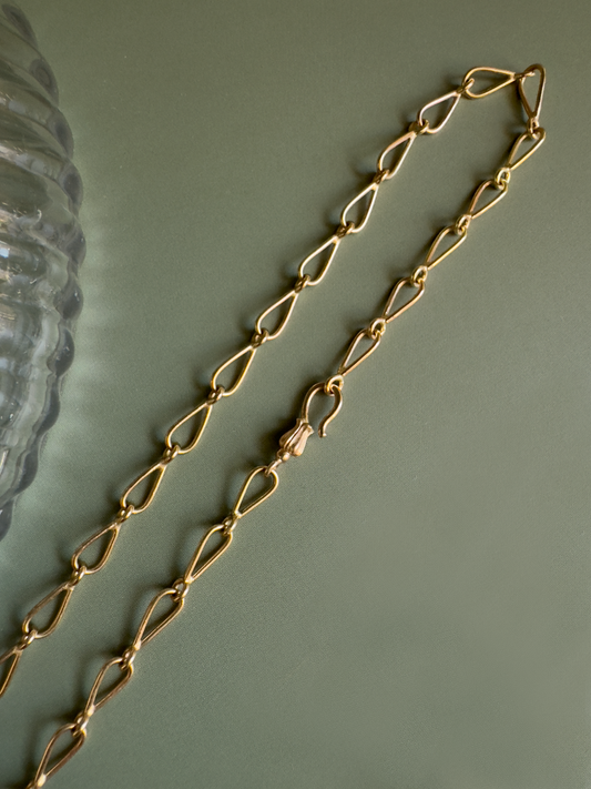 Tear Drop Chain // 14KY // Mirror Bead Clasp