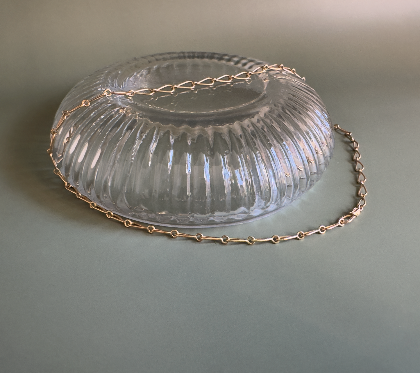 Tear Drop Chain // 14KY // Mirror Bead Clasp