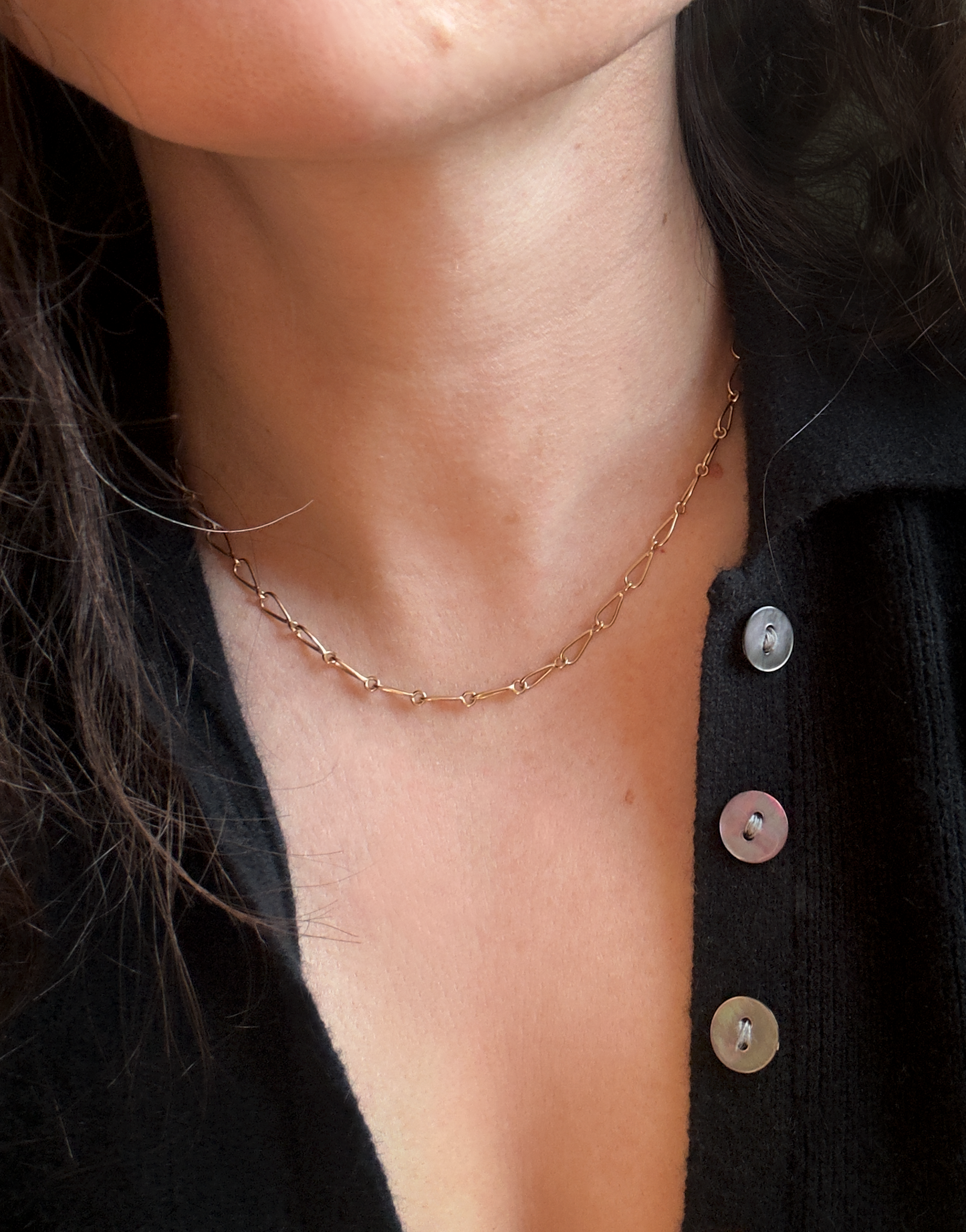 Tear Drop Chain // 14KY // Mirror Bead Clasp