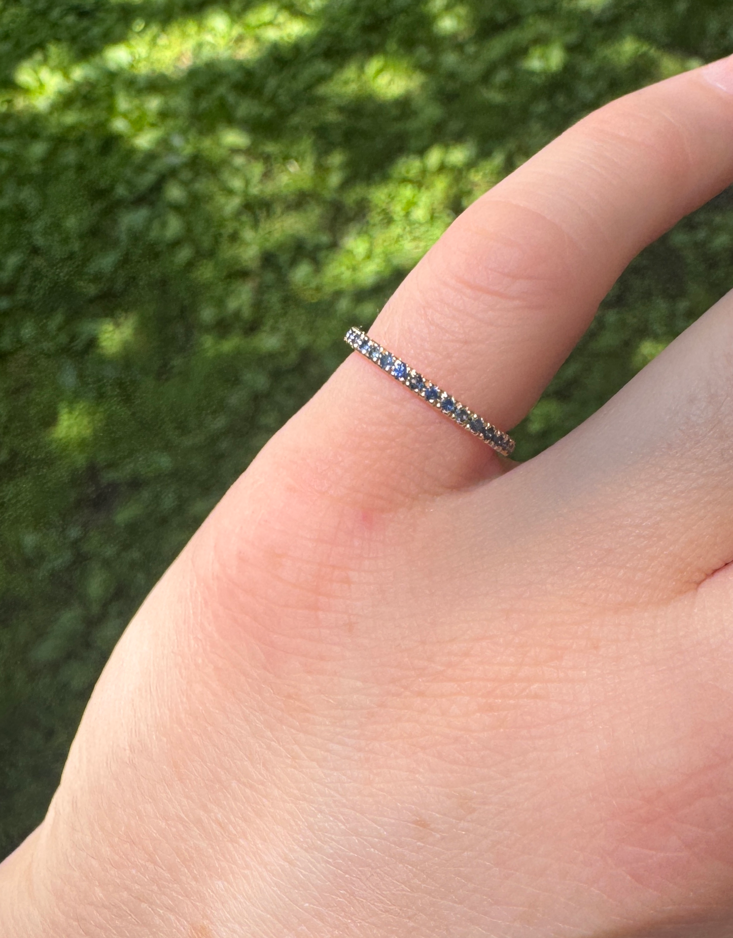 Standard Pavé Band // 14KY // Blue Sapphire