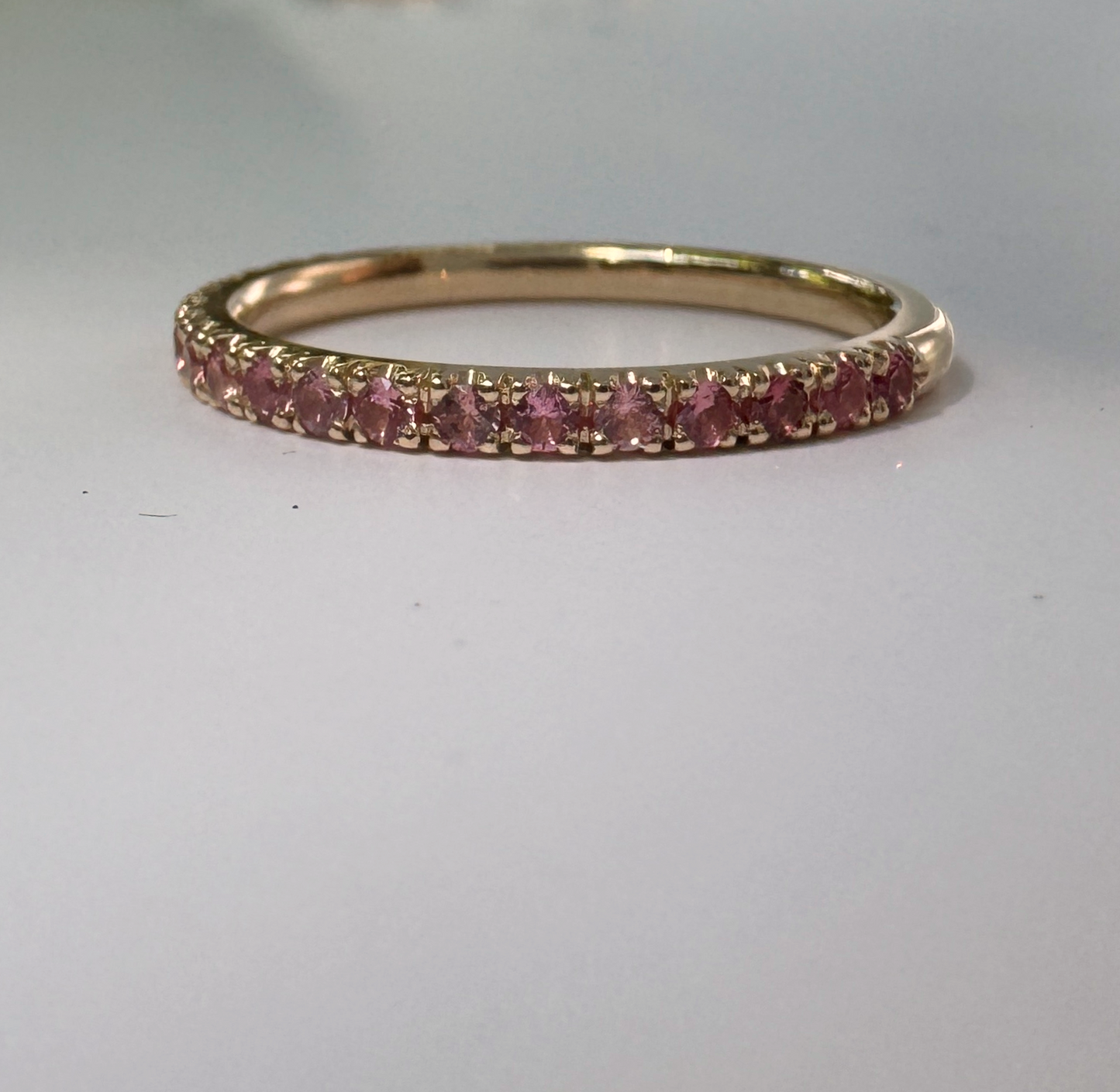 Standard Pavé Band // Winza Pink Sapphire // 14KY